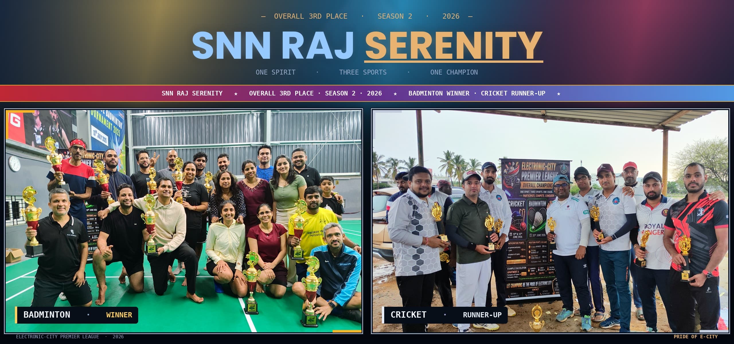 SNN Raj Serenity, EPL Season 2 third place
